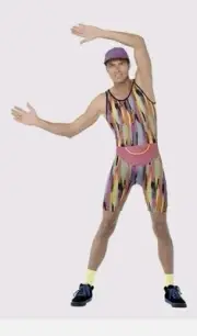 Smiffys Aerobics Instructor Bodysuit Costume Adult Mens Large B0645