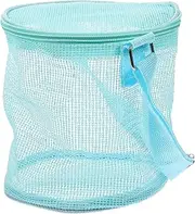 [Minkissy] Boy Girl Mesh Beach Bag Shell Storage Beach Toy Organizer Portable Pvc Pouch for Toys Boys and Girls