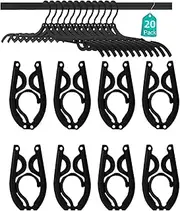 FlyNautics 20Pcs Travel Hangers Portable Coat Hangers Folding Hangers for Traveling Foldable Clothes Drying Rack for Travel Black
