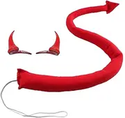 Halloween Devil Hair Clips Tail Red Devil Horns Ears Barrettes Women Demon Vampire Headpiece Hair Pins Hairpins Hairclips Christmas Cosplay Holiday Festival Parade Dress Up Birthday Party Accessories