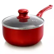 Better Chef 1.5Qt Ceramic-Coated Saucepan with Cool-Touch Handle and Glass Lid