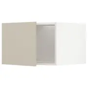 METOD top cabinet for fridge/freezer, white/Havstorp beige, 60x60x40 cm