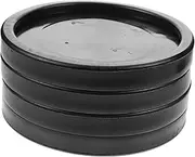 VILLFUL 4pcs Fitness Mat Floor Protector Furniture Pads Bed Caster Cups Furniture Caster Cup Foot Pad Bed Floor Protectors Heavy Duty Castors Non-Slip Back Fitness Equipment Plastic Black