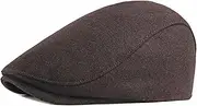 [QOHNK] Beret Hats for Men Women Autumn and Winter Hats Solid Color Woolen Berets, Men's British Retro Caps Adjustable