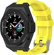 [SUPENG] Case + Band Compatible with Samsung Galaxy Watch 4 Classic 46mm Rugged Protective Cover with Screen Protector Compatible with Samsung Watch 4 Classic 46 (Color : Color 3, Size : Watch4 Classic 46mm