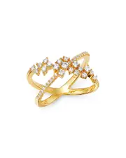 Bloomingdale's Fine Collection Diamond Crossover Cluster Ring in 14K Yellow Gold, 0.45 tcw