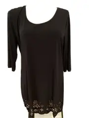 plus sz M / 18-20 TS TAKING SHAPE Add It Up Tunic Top Laser Cut Hem NWT!