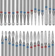 Rolokit 30Pcs Diamond Nail Drill Bits Set, 3/32 Inch Cuticle Bit for Nail Drill, Puntas para Drill Nails Manicure Pedicure Remover Tools for Acrylic Gel Nails, Salon Home Nail Care
