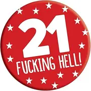 [LimaLima] 21st Birthday Badge Twenty One Today 76mm Pin Button Novelty Gift Men Women