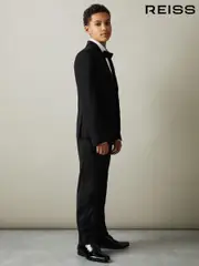 Reiss Black Knightsbridge B 3-9 yrs Tuxedo Satin Single Breasted Blazer (AL7834) | $180