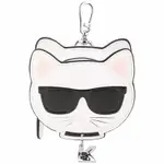 KARL LAGERFELD K/CHOUPETTE 墨鏡貓咪造型拉鍊零錢包(白色)