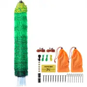 VEVOR Electric Fence Netting, 1.21 x 51.2 m, PE Net Fencing Kit with Posts & Double-Spiked Stakes, Utility Portable Mesh for Chickens, Ducks, Geese, R
