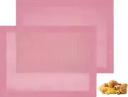 Perforated Baking Mats,2 PCS Silicone mat,Reusable oven Making 11.8 15.7 (pink)