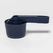 8pc Plastic Measuring Cup and Spoons Set Blue - Room Essentials