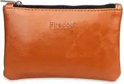 Firedog(TM) Tobacco Pouch Bag Pipe Case Rolling Handmade Storage Carrying Travel Vintage Holder Cigarette Smoking Tobacco Pouch Leather Zipper Brown Regular Size