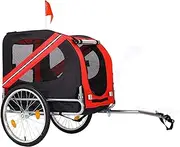Dog Bike Trailer,Pet Stroller,Small Medium Dog Bicycle Trailer,WLarge Wheels,Reflectors, 3 Doors,Supports Up to 40kg,for Outdoor