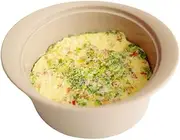 AGUARD Microwave Silicone Steamer for Baby Food, Made In Korea, Oven & Dishwasher Safe to 482°F, Easy Clean, Microwave Pot with Handle & Lid, 100% Food Grade Steamer Bowl (Creme Brulee, 27.1oz (800ml)