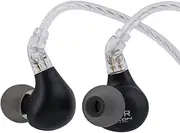 Linsoul BLON BL03 II in Ear Monitor, 10mm Dual-Chamber Dynamic Driver IEM, Wired HiFi Earbuds with Detachable 2Pin Cable for Musician Audiophile (Type-C with Mic, Black)