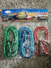 New Pack Of 6 Stretch Bungee Cords 12,18,24 Metal Hooks