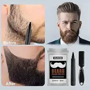 Beard Pencil, Beard Filler Pencil, Men's Beard Pencil, Waterproof Beard Pencil, Men's Beard Filler and Beard Pencil, for Moustache and Eyebrows, with 1 Beard Brush, Black, 1 Piece