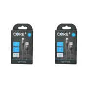 2PK Core USB-A to USB-C Cable Charging Cord 1.5m For iPhone 15/MacBook Grey