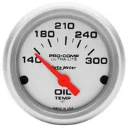 Autometer Ultra Lite Oil Temp Gauge Electric - 140 - 300 F, 2 1/16 Inch, Short Sweep, AU4348