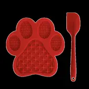 Mimi And Munch Paw Lick Mat With Spatula Red