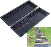 2 PCS Concrete Molds, DIY Stepping Stone Molds Concrete Cement Mold Garden Decor Mold, Imitation Wood, Garden Stepping Stone Mold, for Walkways for Patio, Lawn, Garden