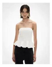 [Witchery] Peplum Knit Top in Fresh White
