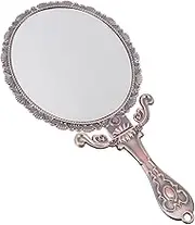 ELAYARD Foldable Hand Mirror Retro Rose Design Lightweight Portable Makeup Mirror for Daily Use and Travel for Women