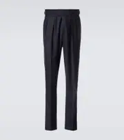 [Rubinacci] Rubinacci Manny virgin wool straight pants UK 38 blue