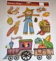 FALL Window Cling SCARECROW W/ FALL HARVEST