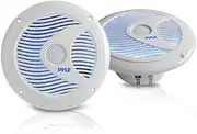 Pyle PLMR6LEW Hydra 6.5" Waterproof Marine Boating Grade Speakers, Built-in Multi-Color LED Lights, 150 Watt, Pair