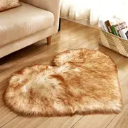 Soft Heart Shaped Area Rug Shaggy Home Bedroom Carpet-Yellow
