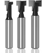 YUENTOEN 3pcs T-Slot Cutter Router Bit, 1/4 Inch Shank Keyhole Router Bit Set for Woodworking T-Track Grooving Milling Cutter Tool