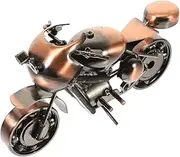 KALLORY Decorative Bronze Motorcycle Model Motorbike for Men Present Bookshelf Ornament Living Decoration for Home Office