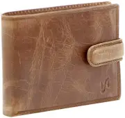 StarHide Men s RFID BLOCKING Wallet Distressed Hunter Brown Leather Tri fold Des