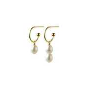 ANYCO Fashion Earrings Sterling Silver Fashion Statement Gold Natural Baroque Pearl Earrings for Women Chic Charms Sweet Jewelry Accessories