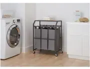 NIB Trinity 4-Bag Laundry Sorter Cart Laundry Hamper Sorte Laundry Organizer