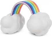 Barkbox Dog Toys – Toy G BIV Rainbow Super Chewer Tug Toy for Aggressive Chewers with Double Reinforced Strap and Tough Rubber Clouds – Small