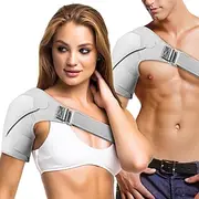 Compression Recovery Shoulder Brace - Immobilizer for Torn Rotator Cuff, AC Joint Pain Relief, Dislocation, Arm Stability, Injuries, Tears - Adjustable Fits Me