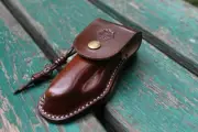 Leather holster with belt loop for Victorinox knife One Hand Trekker German Army