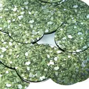 Round Sequin 1.5" Mistletoe Green White Leaves and Bud Metallic