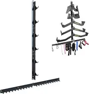 WAIIO lat pull down bar storage, One-piece molding gym storage wall organizer, Large-capacity storage gym storage rack, workout equipment storage