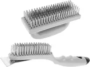 MINAOLULUS 2Pcs BBQ Grill Cleaning Brush Multi Functional Barbecue Cleaner Tool Scrubber for Outdoor Grilling Kitchen and Bathroom Use Grill