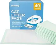 Petfamily Cat Litter Box Pads-Generic Refill for Tidy Cats Breeze Litter System,Litter Box Pads 16.9” x 11.4”-40 Count