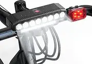 Ideashop Bicycle Headlight and Taillight Set for Adult Kid Mountain, Waterproof Bright Bike Light for Night Riding, USB Rechargeable with 4000 mAh Battery, LED Front Bicycle Light Bike Accessories