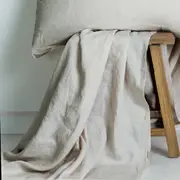 M Home French Linen Fitted Sheet Natural