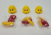 Lot of 3 VTG Yellow Vinyl Cartoon Bumble Bee Parts Head Hands & Feet Craft Doll