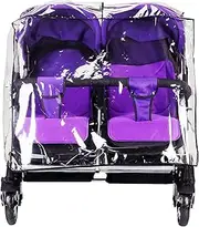 ITODA Twins Baby Pushchair Rain Cover Universal Stroller Waterproof Rainy Weather Guard Side by Side Outdoor Double Carriage Wind Dust Snow Protection Breathable Shield Transparent Accessories